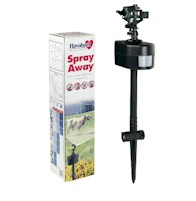 Spray away, motion activated animal scarer, scares herons, scares dogs